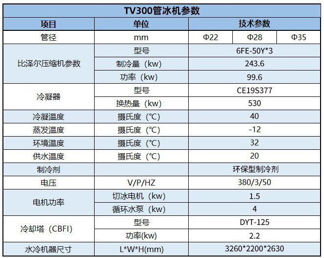 TV300管冰機(jī)，30噸管冰機(jī)